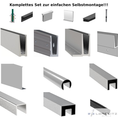 Alu ganzglasgeländer profil - ganzglasgeländer,